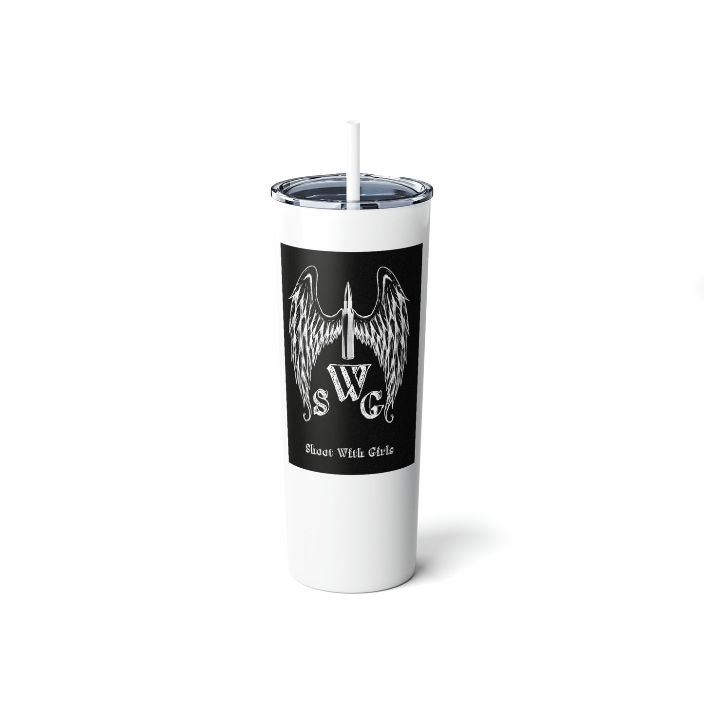 Skinny Steel Tumbler with Straw, 20oz