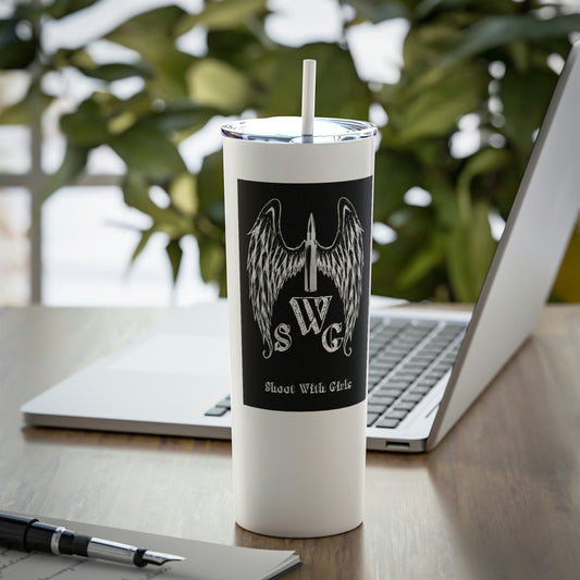 Skinny Steel Tumbler with Straw, 20oz